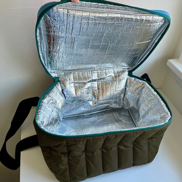 Rare Retired Large BAGGU Puffy Cooler in Tamarind Mix with Shoulder Strap - Picture 10 of 11